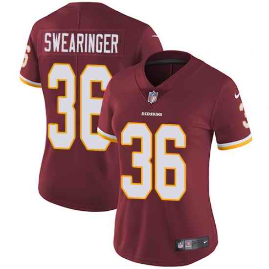 Nike Redskins #36 D J Swearinger Burgundy Red Team Color Womens Stitched NFL Vapor Untouchable Limited Jersey